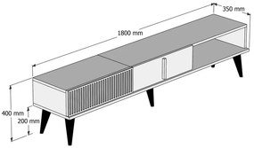 TV stolík v dekore mramoru v prírodnej farbe 180x40 cm Milan – Kalune Design