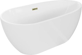 Mexen Eos voľne stojaca vaňa 150 x 75 cm, biela, odtok zlatý 52471507500-