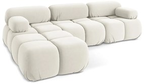 Biela zamatová modulárna rohová pohovka Lokua – Makamii