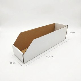 KARTON PAK Úložné boxy na oblečenie, organizéry do skrine BIELY KARTÓN 15 x 54 cm