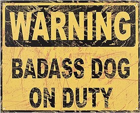 Žltá nástenná kovová ceduľa Warning - 25*1*20 cm