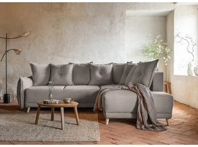 Svetlohnedá menčestrová rozkladacia rohová pohovka (pravý roh) Lazy Lukka – Miuform