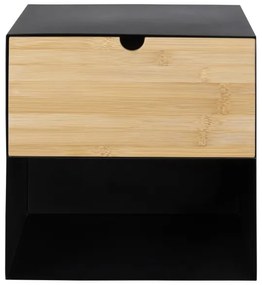Nočný stolík s možnosťou montáže na stenu BEKIM čierna/bambus