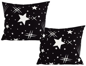 Súprava 2 ks dekoračných poťahov na vankúš z mikrovlákna NIGHT SKY 45x45 cm, čierna