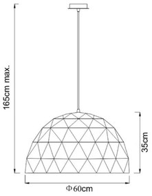 Lucide 21409/60/30 - Závesné svietidlo OTONA 3xE27/60W/230V čierna