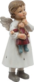 Biely anjelik s bábikou - 6 * 5 * 14 cm
