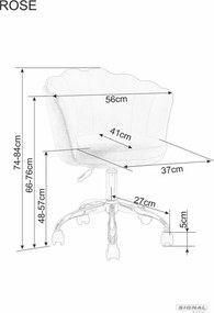 SI Otočná stolička Rose Velvet antická ružová