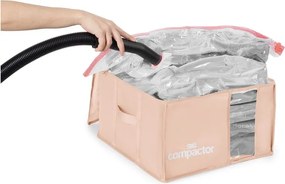 Vákuový plastový úložný box na oblečenie 42x40x25 cm Pink Edition – Compactor