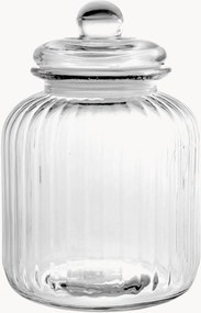 Úložná dóza z vrúbkovaného skla Eva, 650 ml
