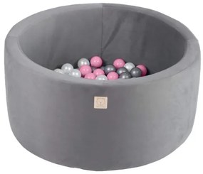 Misioo Suchý bazén s loptičkami 150ks 90x30cm šedý Velvet M Princess