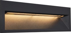 Sada 6 moderných zapustených nástenných svietidiel čierna 28 cm vrátane LED IP65 - Mert