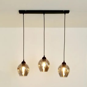 Luster na lanku LILI 3xE27/15W/230V čierna/šedá