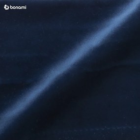 Tmavomodrá zamatová čalúnená dvojlôžková posteľ s úložným priestorom s roštom 180x200 cm Bellis – Micadoni