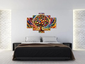 Obraz – Farebný strom s jablkami (150x105 cm)