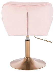 LuxuryForm Stolička MILANO VELUR na zlatom tanieri - svetlo ružová