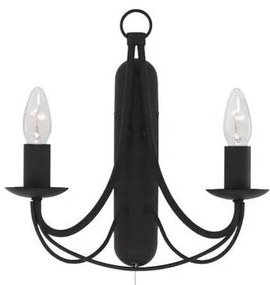 Searchlight 6342-2BK - Nástenné svietidlo MAYPOLE 2xE14/60W/230V