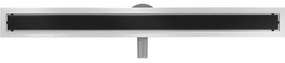 Mexen Flat lineárny nerezový žľab 90 cm, 360 ° sifón, čierne sklo - 1026090-40