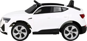 Ramiz Audi E-Tron Sportback pre deti Biela + Pilot + pohon 4x4 + pomalý štart + rádio MP3 + LED