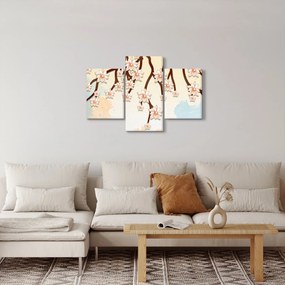 Obraz - Kvety na vetvách, farebné (90x60 cm)