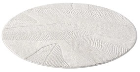 Dekorstudio Moderný okrúhly koberec LOUNGE 0629 - krémový Priemer koberca: 120cm