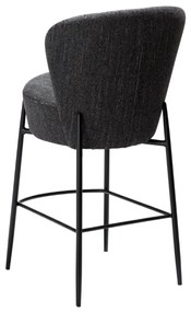 ORBIT ČALÚNENÁ BAROVÁ STOLIČKA black bouclé/black