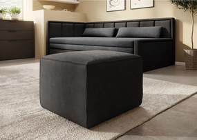 Tmavosivá ženilková rozkladacia/s úložným priestorom pohovka 214 cm Fulgeo – ELTAP