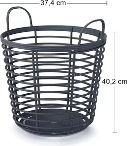 Plastový univerzálny kôš s úchytkami IKPIR380 38 cm - antracit