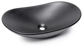 Umývadlo na dosku SAT Infinitio 61,5x36 cm černá mat bez prepadu SATINF61536BKM, 1 ks