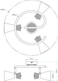 Globo 54807-3 - Bodové svietidlo AERON 3xE14/25W/230V