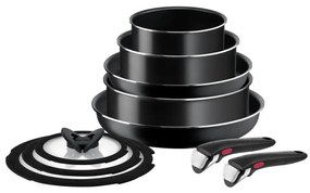 Tefal - Sada riadu 10 ks INGENIO EASY COOK & CLEAN BLACK
