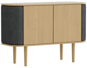 Nízka komoda v dekore duba v antracitovo-prírodnej farbe 109x75 cm Treasures – UMAGE
