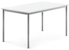Stôl SONITUS, 1400x800x720 mm, HPL - biela, strieborná