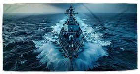 Sablio Uterák Vojnová loď prerážajúca oceán - 30x50 cm