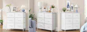 Komoda s látkovými zásuvkami Dopi 76,7 cm biela