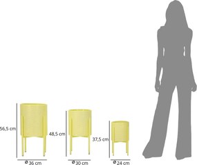 Sada 3 ks stojanů na květiny Iris žlutá
