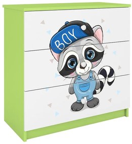 Detská komoda Babydreams zelená – Medvedík čistotný