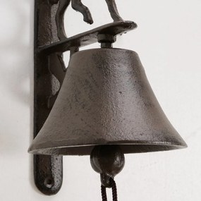 Záhradný zvonček Cabalo, 22x16 cm, liatina, hnedá