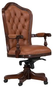 furniture-nabytek.cz - Masívne kancelárske kreslo Cambridge II z mahagónu, lakované, hnedé