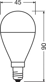 LED žiarovka E14 P45 8W = 60W 806lm 2700K Warm OSRAM Value