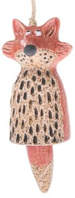 Keramický závesný zvonček Líška, 6,7 x 12,3 x 6,4 cm