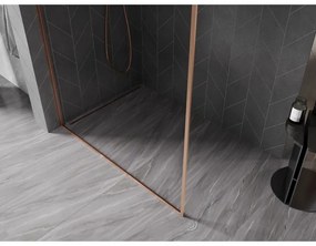 Mexen, Mexen Kioto-XF L sprchová stena s rámom 120 x 202 cm, priehľadná 10 mm, brúsená meď - 800-120-174-65-00-XF