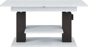Výškově nastavitelný rozkládací konferenční stolek Moduvo 120/170 cm mramor/černý