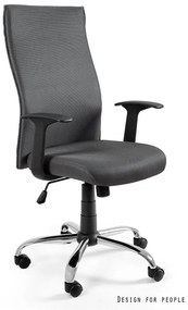 UNIQUE Kancelárska stolička Black on Black, šedá