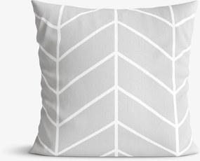 Goldea bavlnená obliečka na vankúš - cikcak na sivom 50 x 70 cm