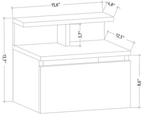 Nočný stolík ALICE 39,8x35 cm biela