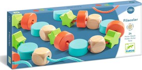 Farebné drevené koráliky – 24 ks