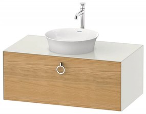 DURAVIT White Tulip závesná skrinka pod umývadlo na dosku, 1 zásuvka, 1000 x 550 x 408 mm, dub prírodný masív/biela matná, WT49810H536