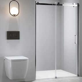 BPS-koupelny Posuvné sprchové dvere HYD-PD03B 100 chróm/transparent pre inštaláciu do niky + vanička HYD-OSV-SXL03C 100x80 biela