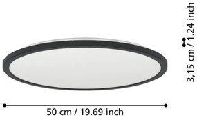 Eglo 901441-LED Kúpeľňové stropné svietidlo ROVITO 16,8W/230V pr.50cm IP44 čierna