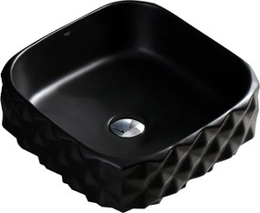 BPS-koupelny Keramické umývadlo na dosku HYD-PL-MTB-400 40x40 cm, čierne matné